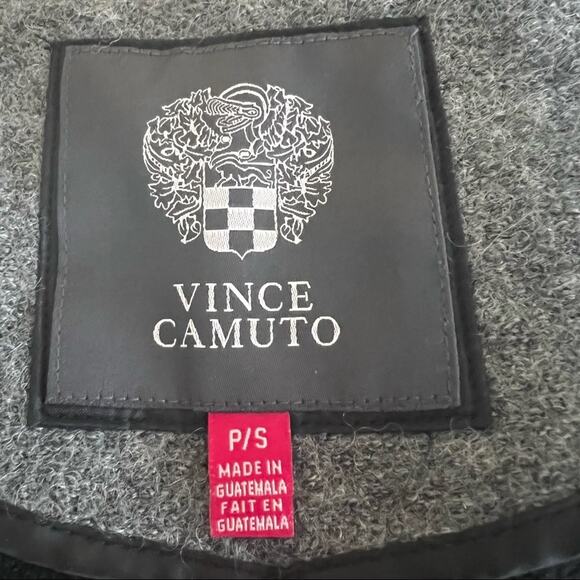 Vince Camuto Black Wool Blend Belted Trench Coat - Picture 6 of 6